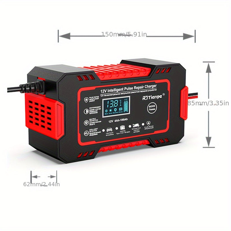 Carregador Inteligente RJTIANYE 12V 6A – Proteção e Eficiência para Suas Baterias!