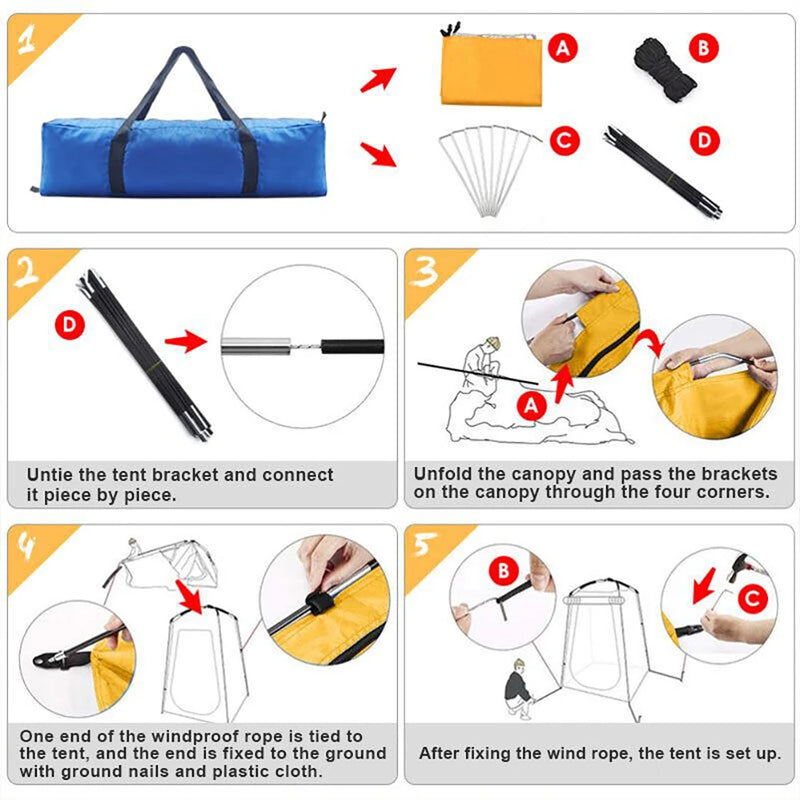 Barraca de Privacidade Dobrável – Ideal para Camping, Praia e Viagens